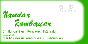 nandor rombauer business card